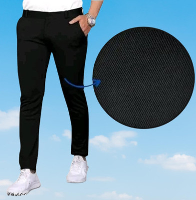 Nitya TrackP Slim Fit Men Black Trousers
