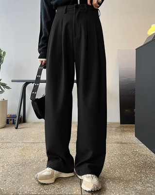 METRONAUT Relaxed Women Black Trousers