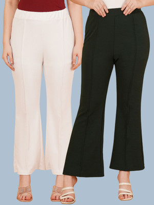 Kintu Parantu Regular Fit Women White, Green Trousers