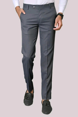 SS AURA PREMIUM Slim Fit Men Grey Trousers