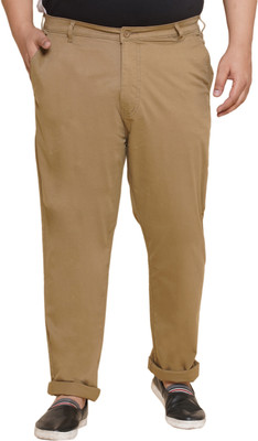 JOHN PRIDE Regular Fit Men Khaki Trousers