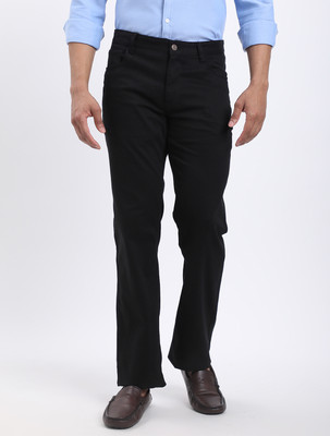 INDIAN TERRAIN Regular Fit Men Black Trousers