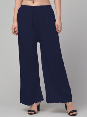 FamBee Relaxed Women Dark Blue Trousers