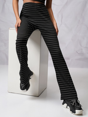 Tokyo Talkies Flared Women White, Black Trousers