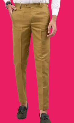Aro Regular Fit Men Khaki Trousers