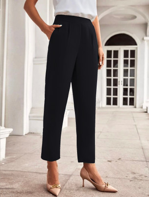 Maheshvi Regular Fit Women Black Trousers