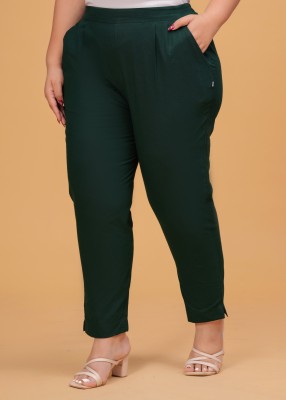 Dexus Regular Fit Women Dark Green Trousers