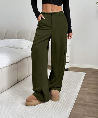 Rajovati Comfort Fit Women Dark Green Trousers