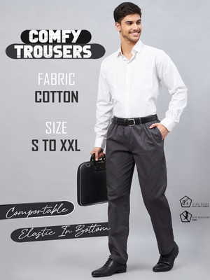 Crease & Clips Relaxed Men Grey Trousers