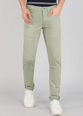 PETER ENGLAND Regular Fit Men Light Green Trousers
