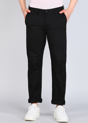 PETER ENGLAND Regular Fit Men Black Trousers