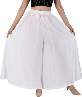 Rajvila Flared Women White Trousers