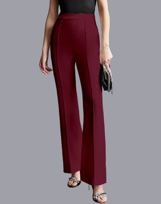 HouseOfCommon Regular Fit Women Maroon Trousers