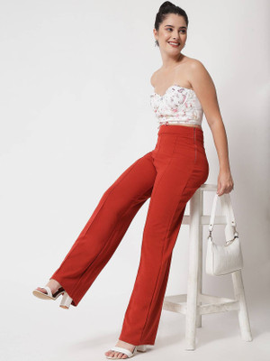 KOTTY Regular Fit Women Orange Trousers