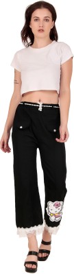 Nayably Comfort Fit, Loose Fit, Skinny Fit, Regular Fit Women Black Trousers