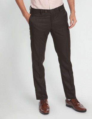 ARROW Regular Fit Men Brown Trousers