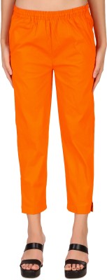 Nael Fashion Regular Fit Women Orange Trousers