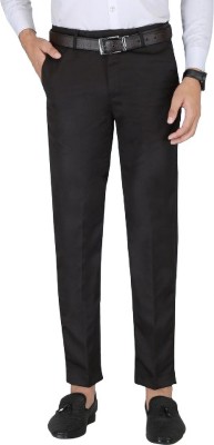 Kurus Regular Fit Men Black Trousers