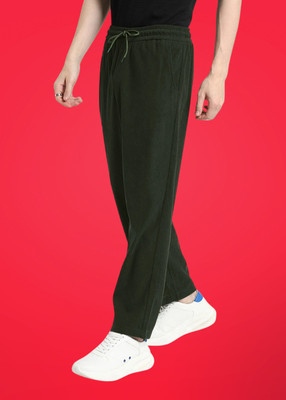 shri krishna textiles Regular Fit Men Dark Green Trousers