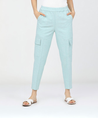 Tokyo Talkies Tapered Women Light Blue Trousers