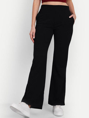 NEXT ONE Flared Women Black Trousers