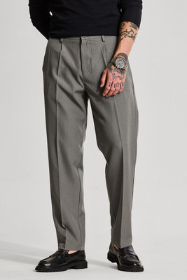 Snitch Slim Fit Men Grey Trousers