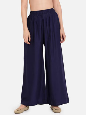 Moda Rapido Flared Women Blue Trousers