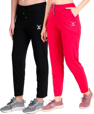 GAA Regular Fit Women Black, Pink Trousers