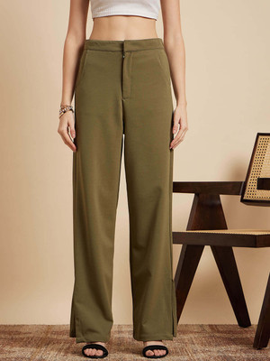 MINT STREET Regular Fit Women Green Trousers