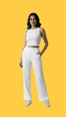 LAXMISPORTS Straight Fit Women White Trousers
