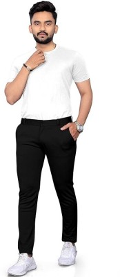 sanket synthetics Comfort Fit Men Black Trousers