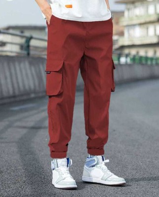 ERENCHINO Regular Fit Men Maroon Trousers