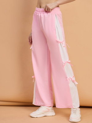 QIOA Relaxed Women Pink Trousers