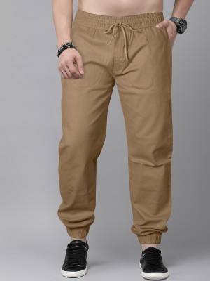 JUST BLACK Loose Fit Men Khaki Trousers