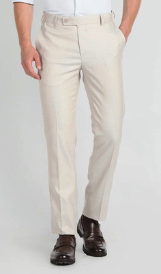 ARDLOR Regular Fit Men Cream Trousers