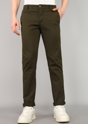 Arrow Sport Slim Fit Men Green Trousers