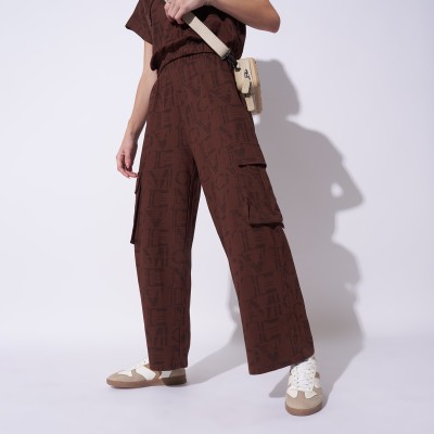 Ajile By Pantaloons Printed Women Brown Track Pants