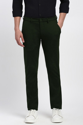 PETER ENGLAND Regular Fit Men Green Trousers