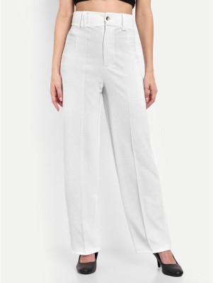 Unicus Flared Women White Trousers