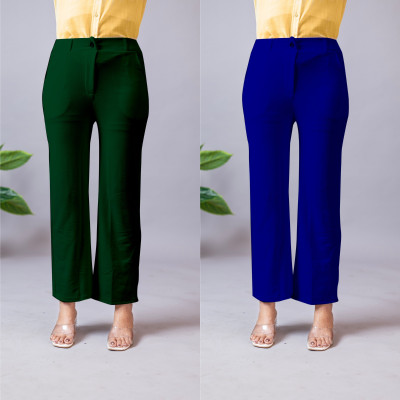 INDIANRANG Regular Fit Women Dark Green, Blue Trousers