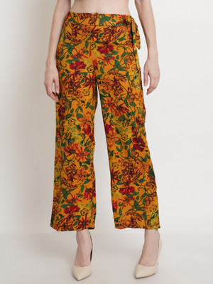 POPWINGS Relaxed Women Yellow Trousers