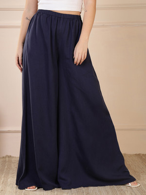 Rue Collection Flared Women Blue Trousers