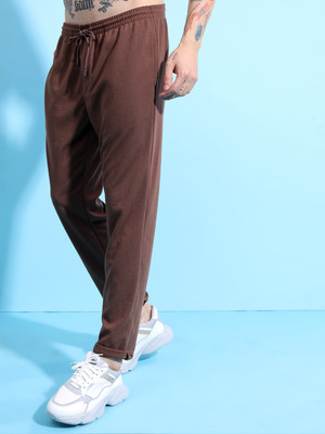 KETCH Structured Solid Men Brown Track Pants