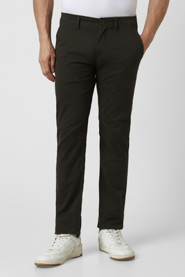 PETER ENGLAND Skinny Fit Men Dark Green Trousers