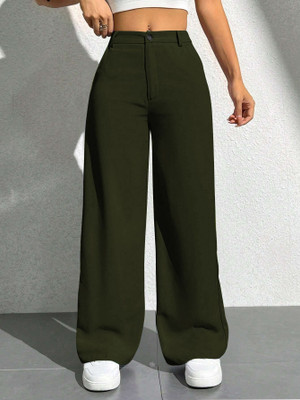 Toochki Regular Fit Women Green Trousers