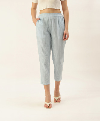 De Moza Regular Fit Women Light Blue Trousers
