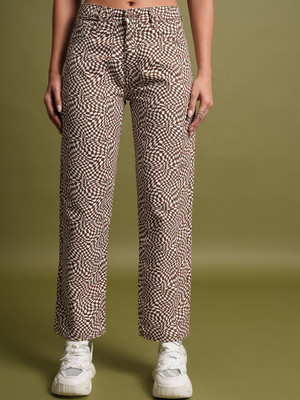 Tokyo Talkies Flared Women Brown Trousers
