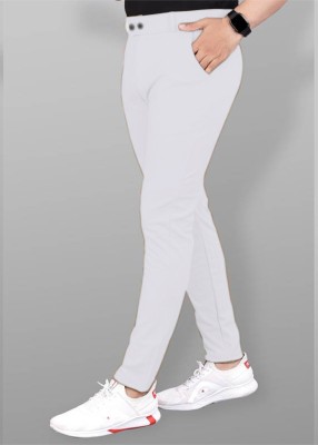 METRONAUT Regular Fit Men Lycra Blend White Trousers