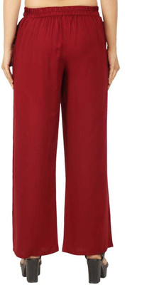 HouseOfCommon Regular Fit Women Maroon Trousers
