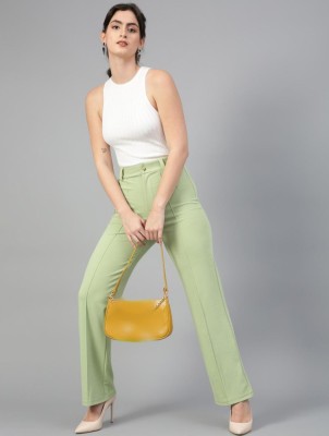 Kesaria Textile Company Regular Fit Women Light Green Trousers